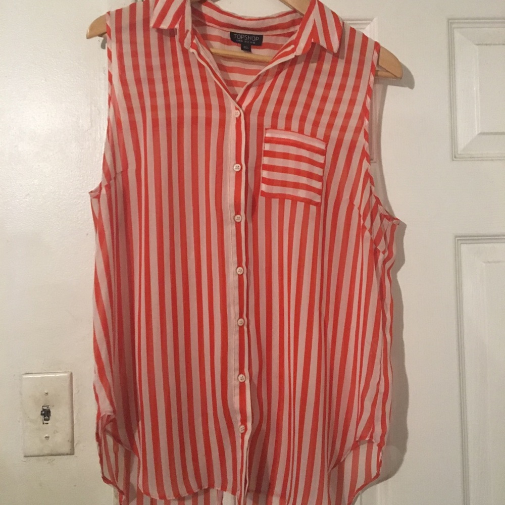 ⭕️SOLD⭕️ TOPSHOP SHEER STRIPE TOP
